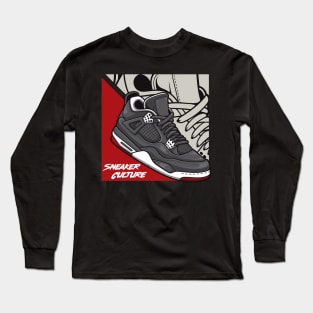 AJ 4 Retro Bred Sneaker Art Long Sleeve T-Shirt